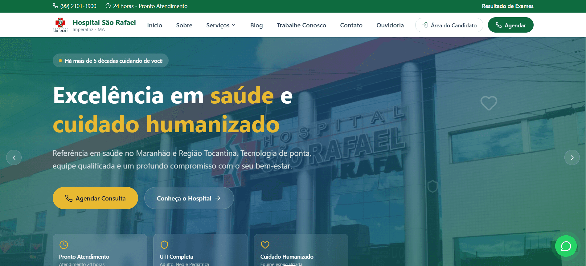 Captura de tela 1 do sistema Hospital São Rafael